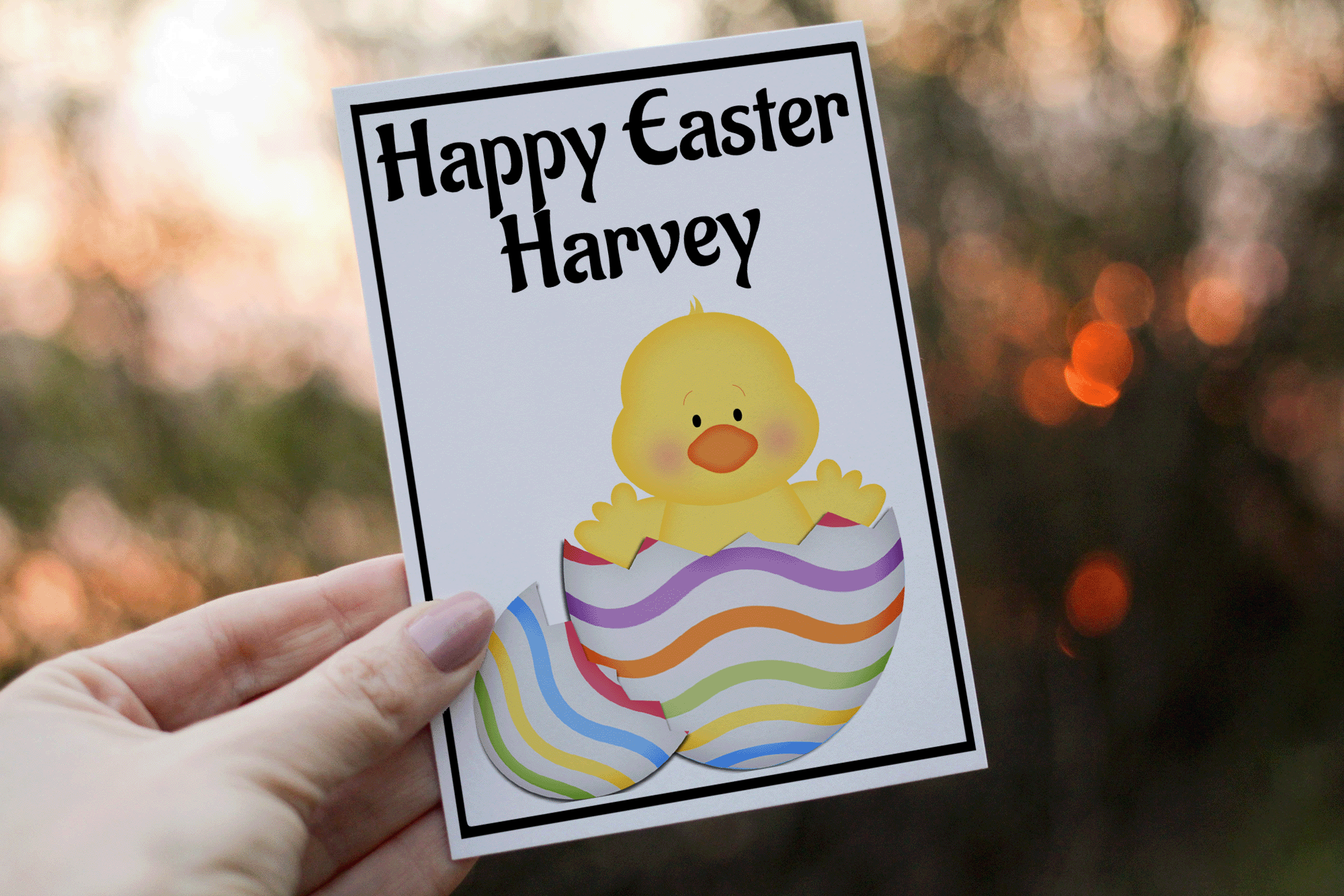 Duck Easter Card, Custom Chick Easter Card